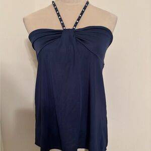 Express Navy Blue Halter Top